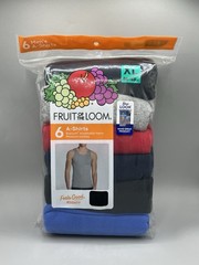 6-Pack FRUIT OF THE LOOM Men’s Size XL A-Shirts Tank Top Assorted