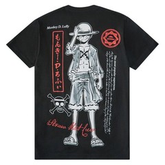 One Piece Shirt Men’s Luffy Front and Back Print Short Sleeve Tee