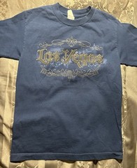 Vintage Short Sleeve Shirt – Las Vegas Appliqué – Blue Size S – EUC