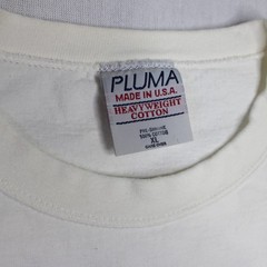 Vintage Pluma T Shirt Blank XL White Heavyweight Cotton 90s Casual RARE distress