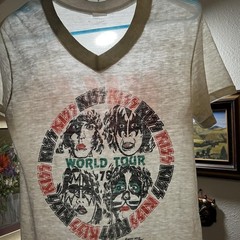 Vintage KISS 1979 World Tour Shirt Sheer Mens Small Official Concert Merch 1970s
