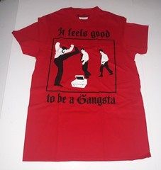 Office Space Men’s Shirt It Feels Good To Be A Gangsta Red LARGE NEW