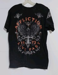 Affliction Live Fast 1973 Seek And Destroy Lost Souls Graphic T-Shirt Size Large