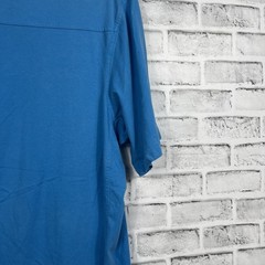 Duluth Shirt Mens XL Longtail Short Sleeve Polo Blue Workwear Casual
