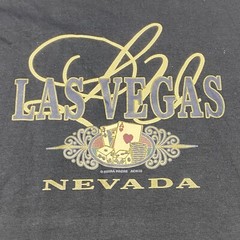 Vintage Las Vegas Nevada Black Short Sleeve Graphic T-Shirt Adult Size Large
