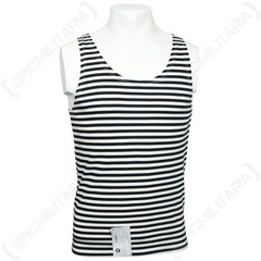 Russian Black Stripe Vest Telnyashka – 100% Cotton Marine Sleeveless Tank Top