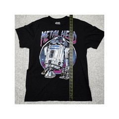 Star Wars Metal Head R2-D2 Black Graphic T-Shirt Size M MAD Engine