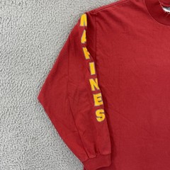 Vintage Marine Corps Marathon Shirt Mens Large Red Long Sleeve 90s Military USA