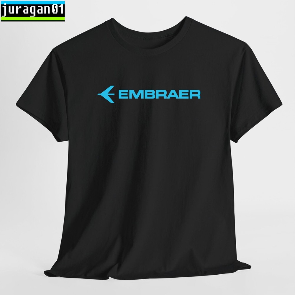 Embraer Aircraft Logo Black/Navy/Sport Grey/White/Red T-Shirt S-5XL