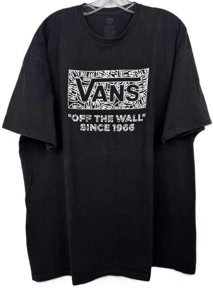 Vans Off The Wall Since 1965 Black T-Shirt Tee Size XXL (Runs smaller) EUC