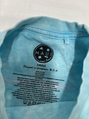 Maui and Sons Vintage Graphic Tee Aqua Blue Size Small Long Sleeve Mineral Wash
