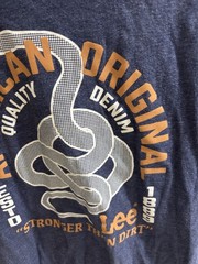 Lee Jeans blue t-shirt size large. Short sleeve. 50/50 cotton/poly. Very nice T.