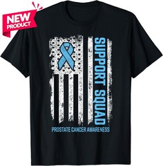 Prostate Cancer Awareness Flag Support Squad Unisex T-Shirt S-5XL
