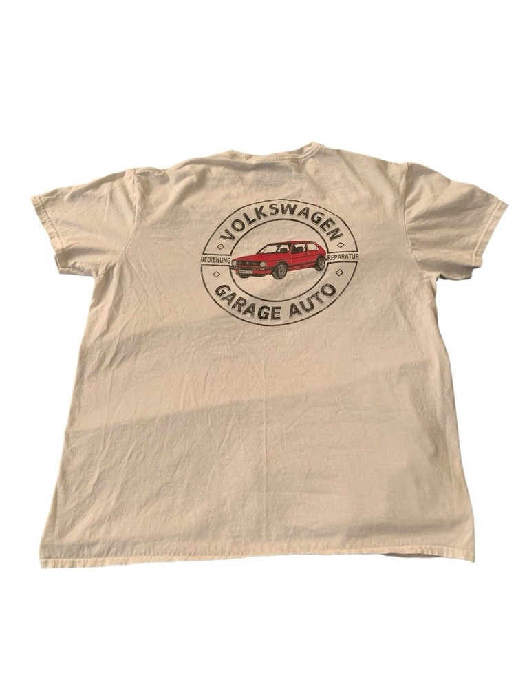 Volkswagen GTI Mk1 T-Shirt Mens Large White VW Euro Garage Repair Graphic Tee
