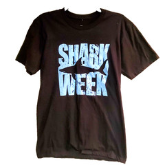 Shark Week Discovery Channel T Shirt Black Tee Public Small Sharks TV Show Promo