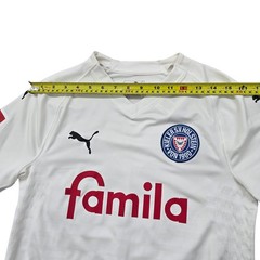 PUMA Men’s White Kieler SV Soccer Jersey Shirt Size L V-Neck Mesh Football