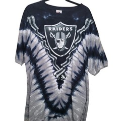 Vintage 90s Oakland Raiders Majestic Tie Dye Shirt Mens Sz XL Front/Back Logo