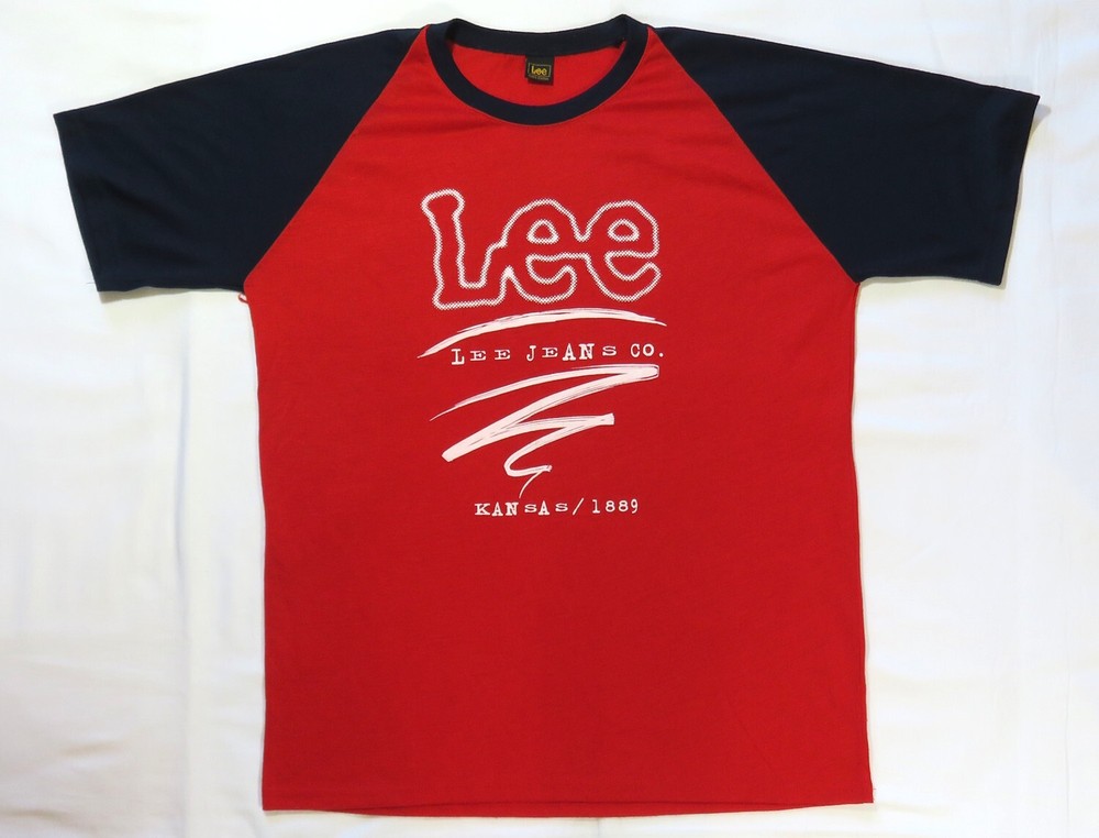 Lee Jeans Co Vintage T Shirt 1980’s Kansas 1889 Classic Logo Levis Rival