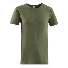 Genuine Italian Army T-shirt OD Green Cotton Shirt Short Sleeves Military Italy
