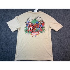 Marvel Graphic Tee Holiday Lights Beige Mens M NWT