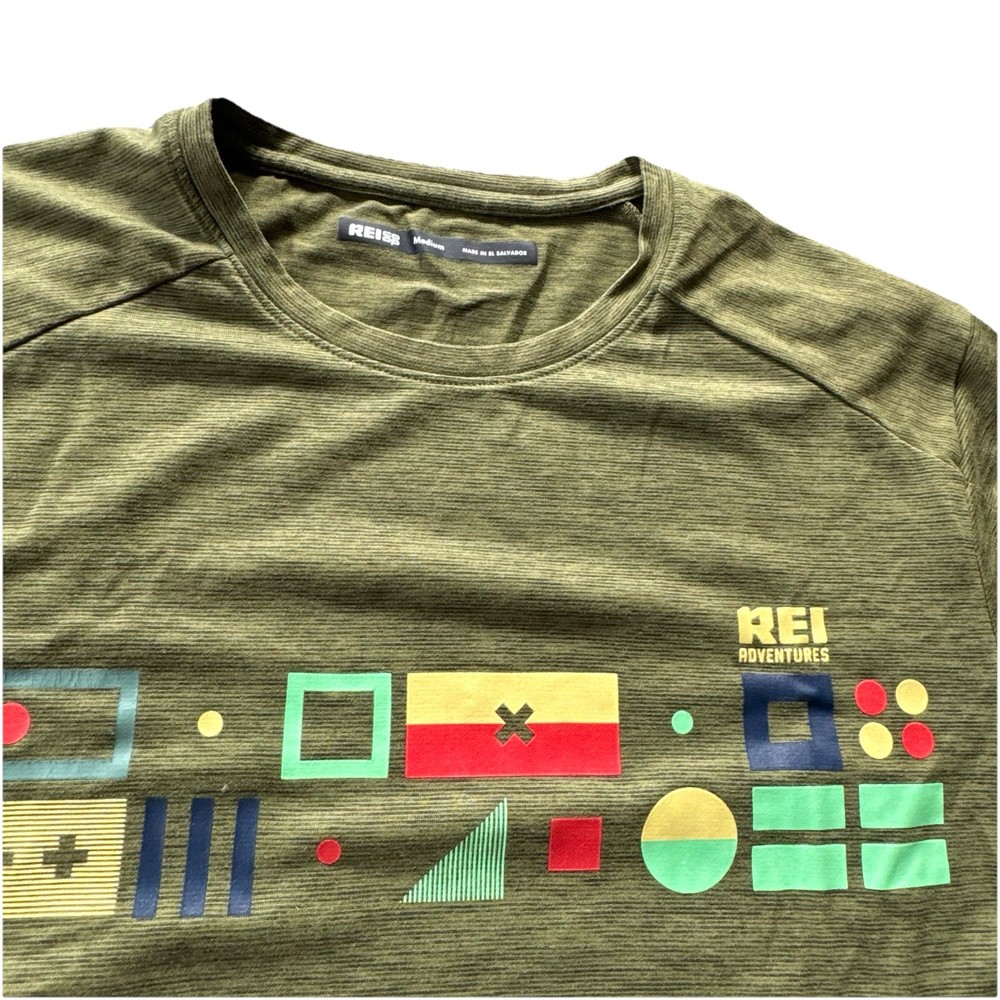 REI Co-op Roventures Graphic Performance T-Shirt Men’s Medium Green Outdoor