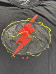 DC Comics The Flash T Shirt Mens Large Black Graphic Print Batman Logo Cotton