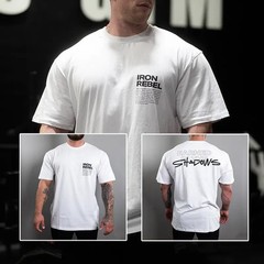 Men’s Oversized Graphic Printed T-shirt Gym Training Workout Summer Streetwear