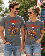 4th of July F-Caw-F Rooster Chicken T Shirt