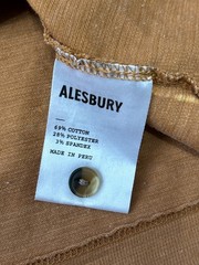 Alesbury Men’s Dyed Washed Grunge Henley Short Sleeves T Shirt Large Orange
