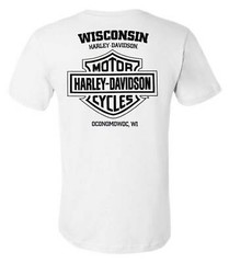Harley-Davidson Men’s Open Bar & Shield On White Short Sleeve Crew-Neck T-Shirt
