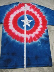 Vintage Marvel Captain America Shirt Mens Large Red Blue Super Hero Tie Dye AOP
