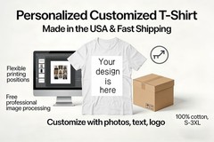 Personalized Travel Family Tee S-3XL Custom Photo Name Location 100% Cotton