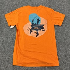 Reel Legends Shirt Mens Medium Orange Wailers Fishing Graphic Tee Tagless