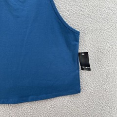 Torrid Top Women Plus Size 1X Blue Poseidon Foxy High Neck Crop Stretch Cotton
