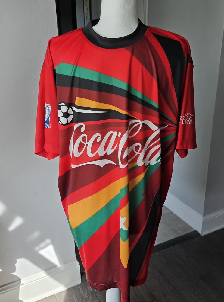 EUC FIFA 2010 Colorful Starburst Africa Coca Cola Soccer Shirt XL