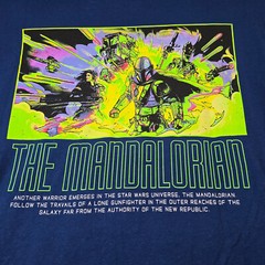 STAR WARS NEFF Mens Mandalorian Shirt Extra Large XL Blue Comic Long Sleeve NWT