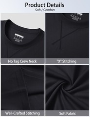 Cotrasen Men’s T Shirts Cotton Drop Shoulder Short Sleeve Shirts Casual Soft …