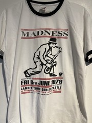 Madness Shirt Large White Ringer 2tone Tour Ska Rock Pop Band Concert Gig