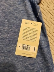 Lucky Brand Venice Burnout Mens M Long Sleeve Henley Shirt Blue NWT