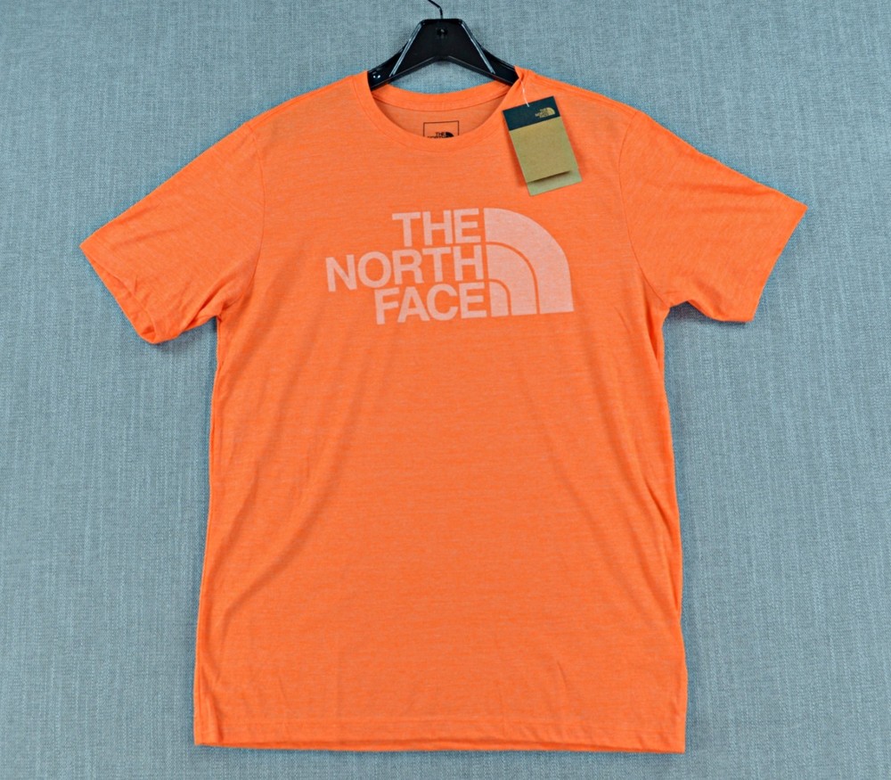 The North Face T-Shirt Men’s L Orange Half Dome Logo Slim Fit Graphic Tee NWT