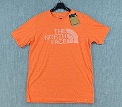 The North Face T-Shirt Men’s L Orange Half Dome Logo Slim Fit Graphic Tee NWT