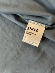 Pact Mens Organic Cotton Shirt XL Blue Short Sleeve