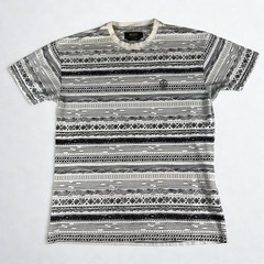 10.Deep Nightwork T-Shirt Mens XL Graphic Stripe Tee White Black Skate Retro