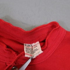 Vintage Henley Shirt Mens Medium Red Long Sleeve 100% Cotton Knit Pullover Sears