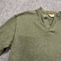 VTG Henley Pullover Long-Sleeve T-shirt Men’s L Taylor Henry Green Cotton Y2K
