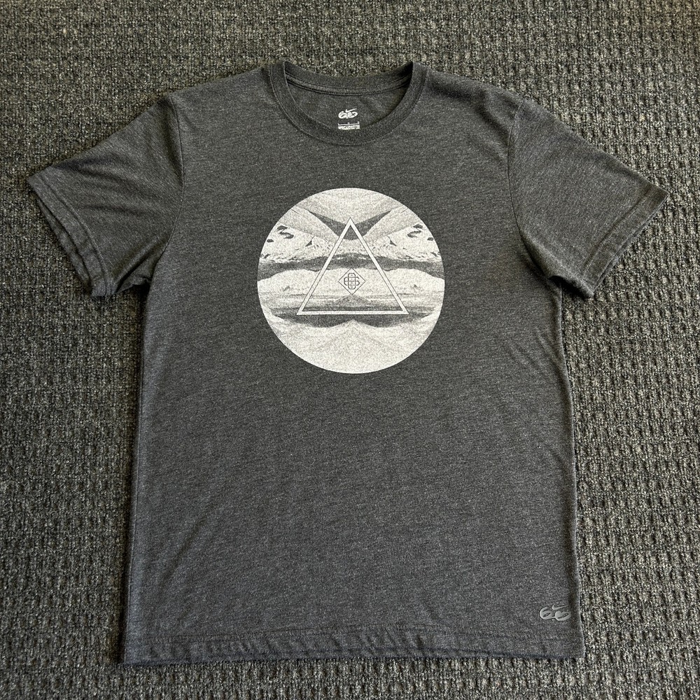 Nike 6.0 Dri Fit T Shirt L Gray Triangle Mountains Abstract Ethereal Reflection