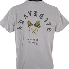 Suavecito T Shirt Mens Size Medium Gray Too Late To Die Young Streetwear