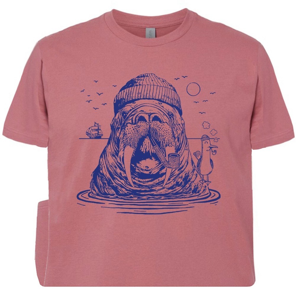 Walrus T Shirt Cool Walrus Shirt for Men Women Vintage Nautical Beach Theme Tee
