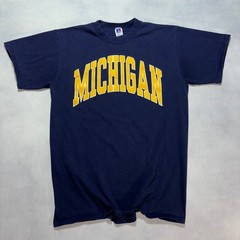 Vintage 90s Michigan Wolverines Russell Athletic T-Shirt Mens L Blue Made in USA