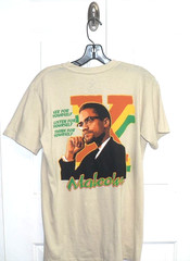 Malcolm X Men’s Graphic Print Short Sleeve Cotton Blend Crew T-Shirt Tan Small